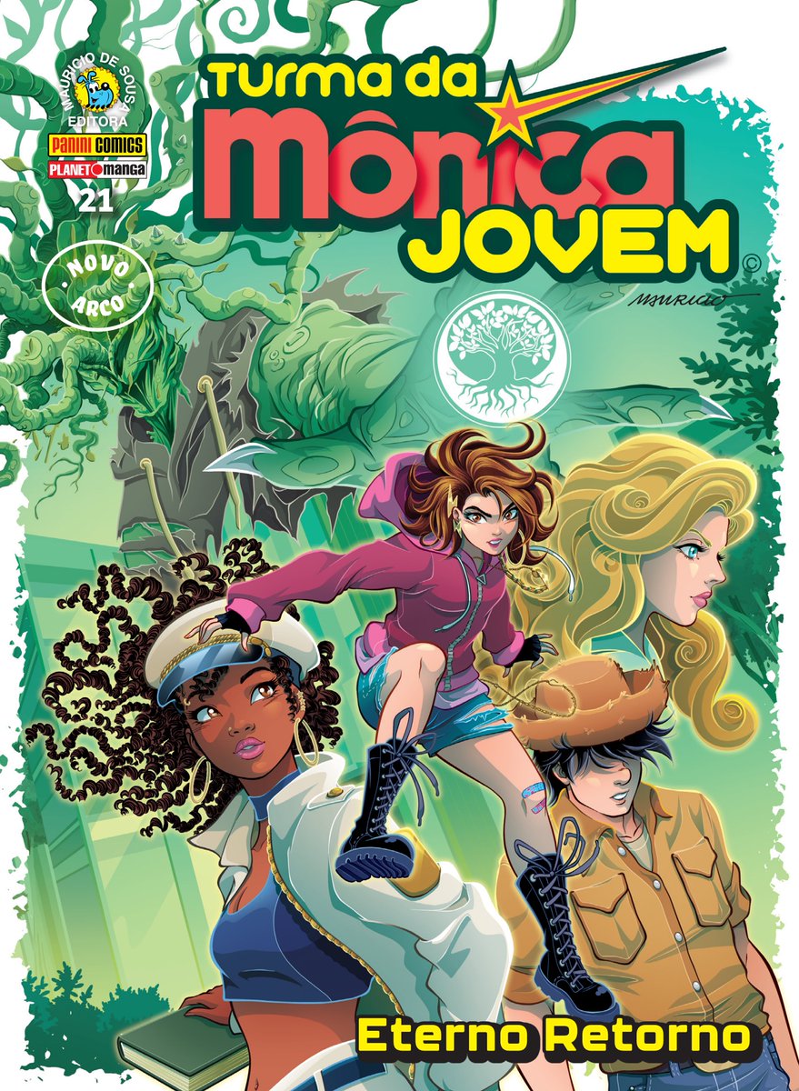 TurmadaMonica's tweet photo. FANDOM: a espera valeu! 😱 Capa da edição 21 de #TMJ3 veio aí. Ansiosa por esse encontro já. #TurmaDaMônicaJovem #EternoRetorno https://t.co/STByx3f5lt