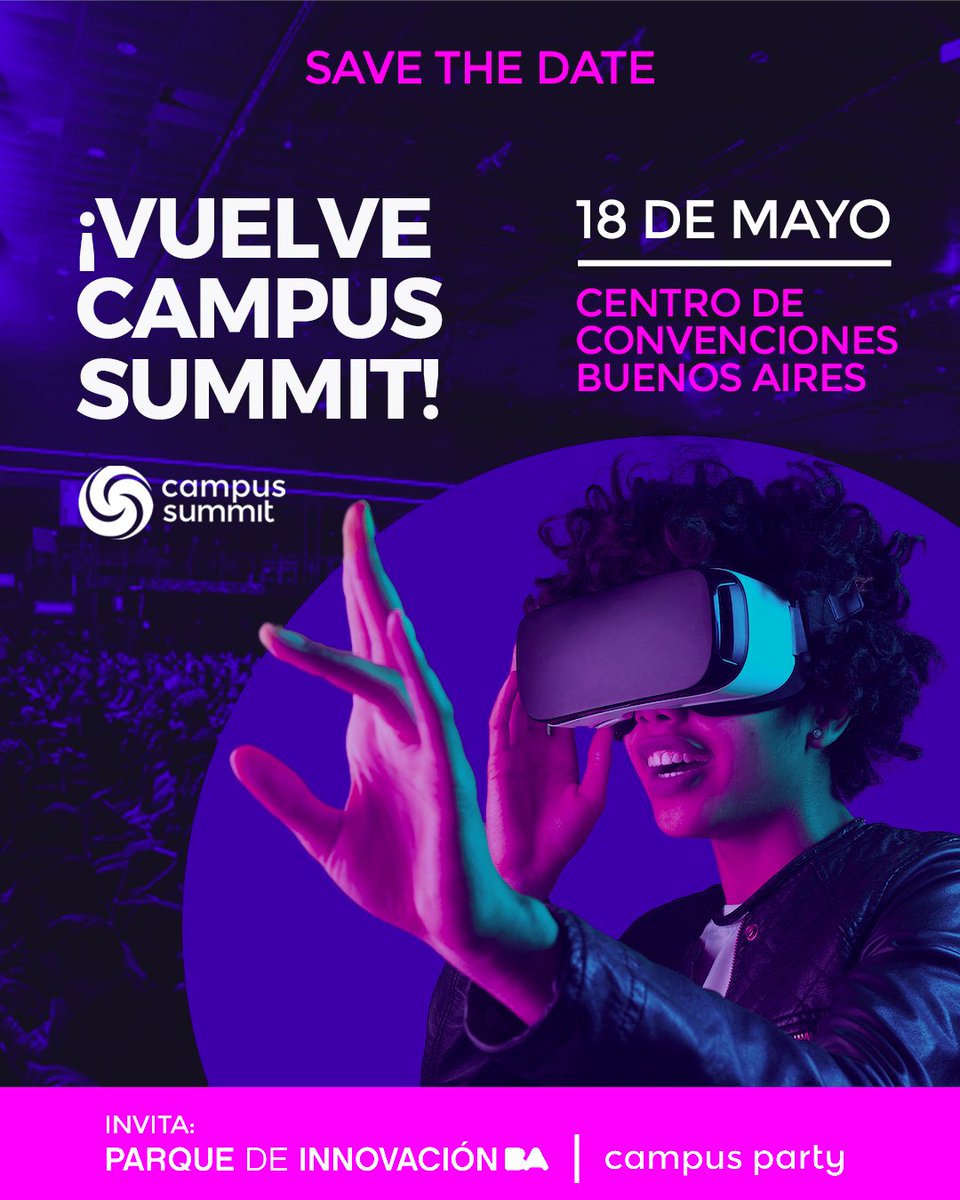 _digitalhouse's tweet photo. Comu #Argentina 📣¡Vuelve el #CampusSummit!🎉
⚡#Tecnología, #ciencia, #emprendedurismo e #innovación. ¡+10 horas de contenido te esperan en un mismo lugar!🤩
📍El 18/05 en el Centro de Convenciones Buenos Aires
✏️ Más info. aquí: https://t.co/3OghWjkoDB https://t.co/BG7Mk7d5qt