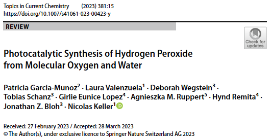 Happy to share our last review in Topics in Current Chemistry <a href="/Springer_Chem/">Springer Chemistry</a> on the #photocatalytic synthesis of hydrogen peroxide from oxygen and water
link.springer.com/article/10.100…
Thanks to all <a href="/lauravalavi/">Laura Valenzuela Ávila</a>  <a href="/patricia_gmunoz/">Patricia García-Muñoz</a> <a href="/RuppertAG/">Agnieszka Ruppert</a>  <a href="/p_lodz_pl/">Politechnika Łódzka</a> @LCPlab <a href="/DECHEMA/">DECHEMA e.V.</a>