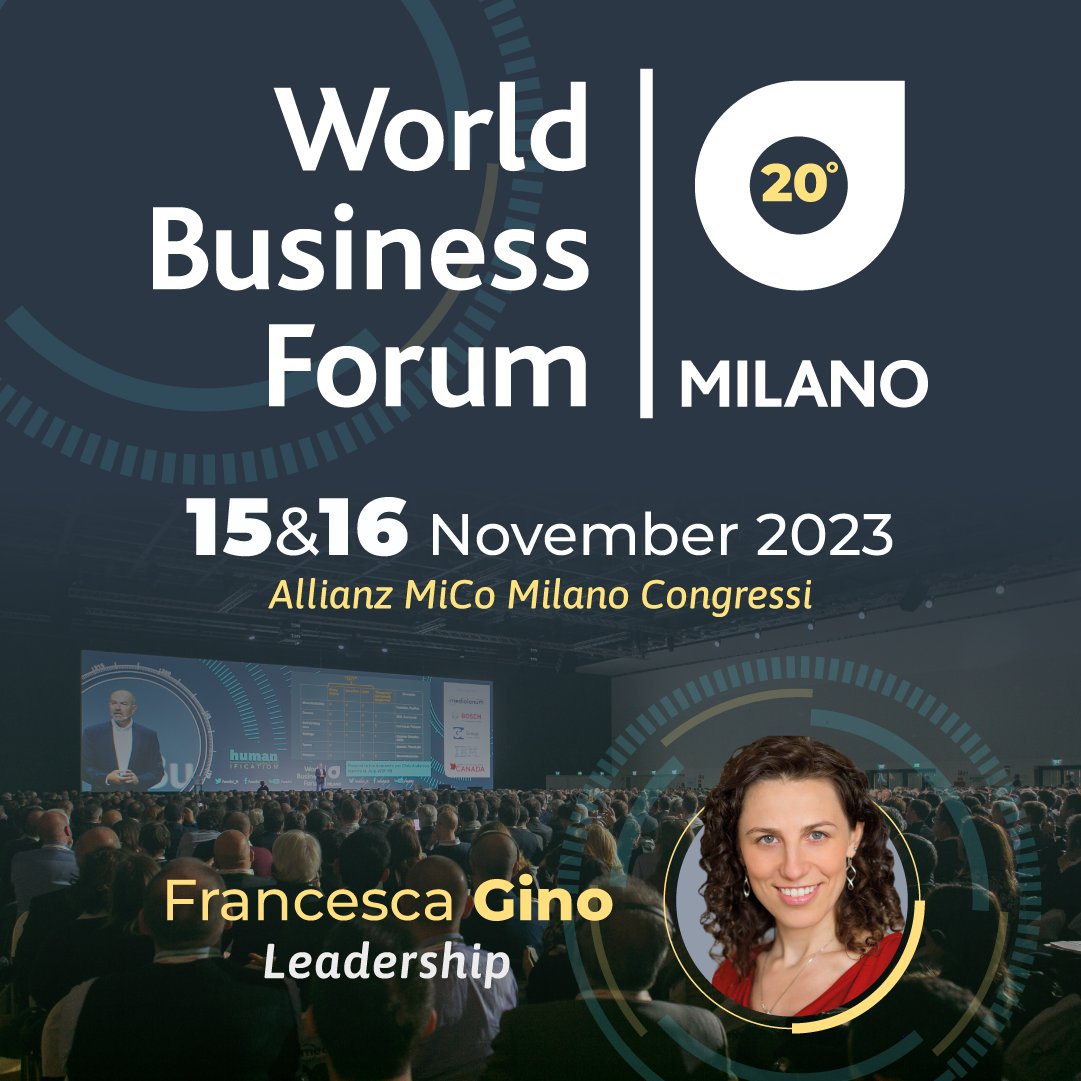 This November, I’ll be speaking at the 20th edition of World Business Forum in Milan, a two-day event that brings together thousands of restless minds for a unique experience of learning and networking. See you on the 15th & 16th! @WOBI For more info: bit.ly/451kIVV