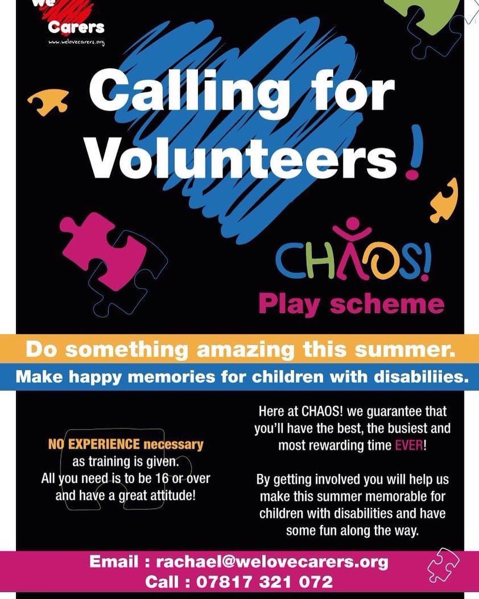 Calling all volunteers in the Stourbridge Area 📣
-
WeLoveCarers is now looking for new people to join them volunteering. 
.
If you’re are interested, please contact us via our email, Instagram or Facebook Messenger. Thank you 😊 
.
.
#carers #carersuk #disability #volunteering