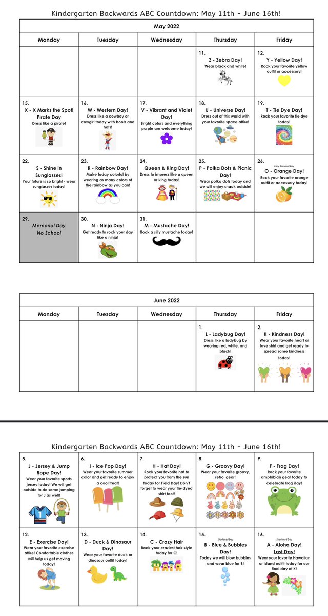 Our Backwards ABC Countdown is in full swing! 🦓🌼❌👢 Join in the fun by wearing violet for V tomorrow! 💜 <a href="/CMSmtolive/">CMS Elementary School</a> <a href="/NicoleMusarra/">Nicole Musarra</a> @ashleylopez210