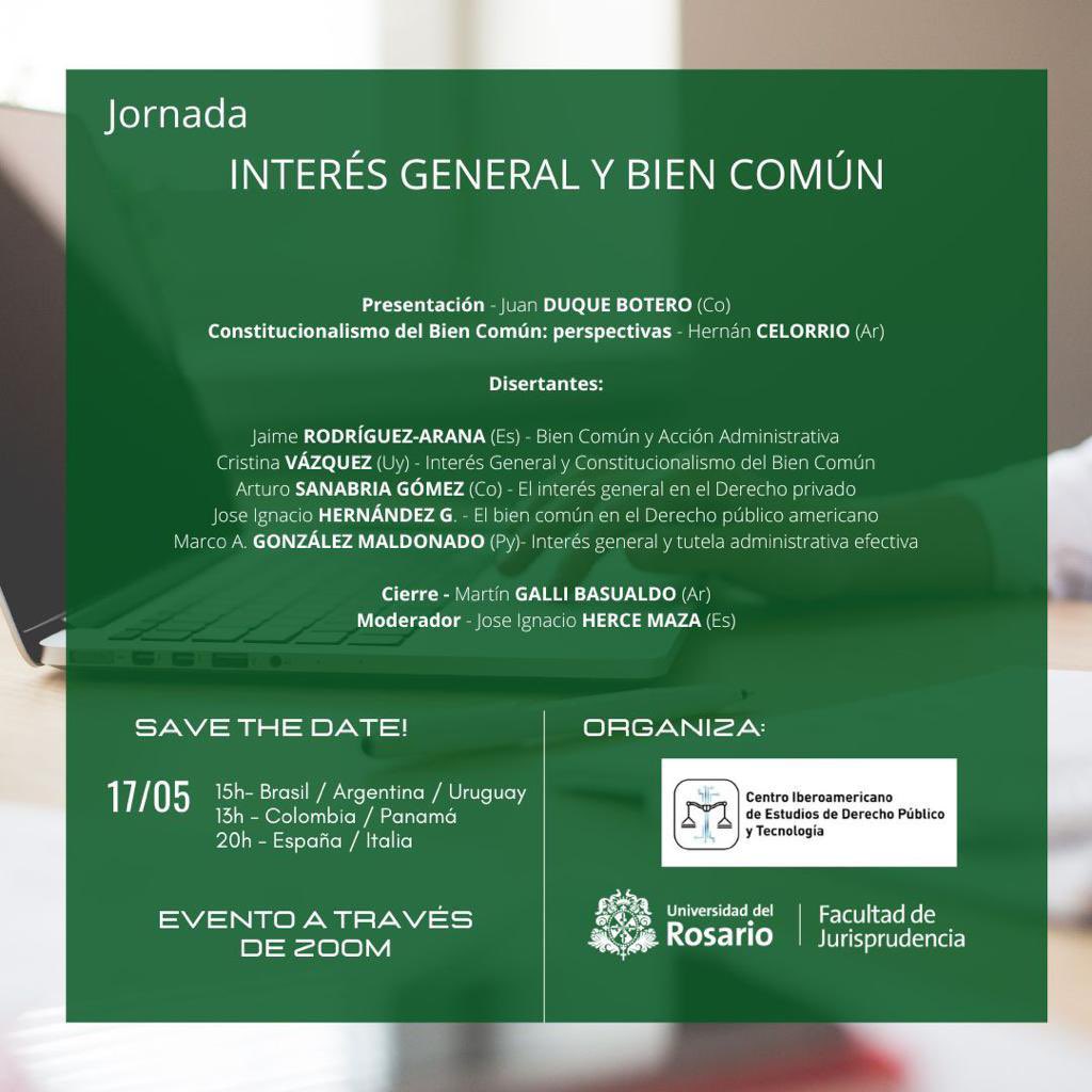 jduque's tweet photo. Mañana tendré el honor de presentar la jornada internacional de disertación sobre interés general y el papel del Estado en su protección. con la presencia del maestro @jrodriguezarana https://t.co/1t2txEc6cL