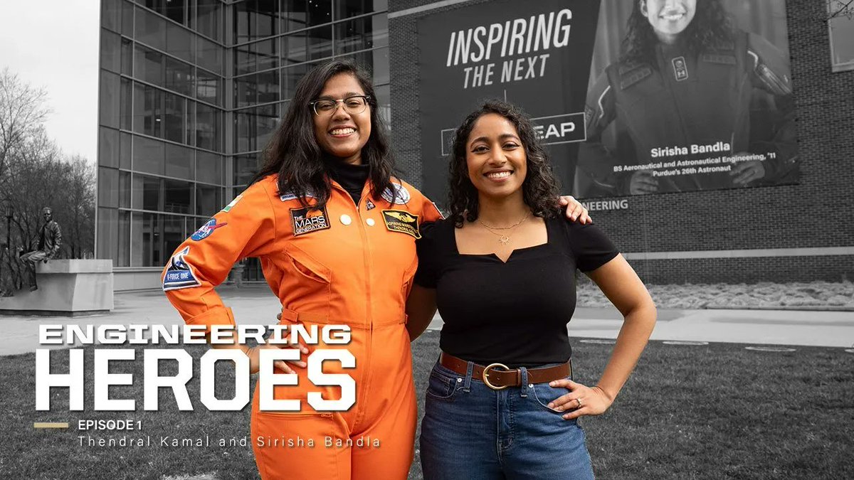 PurdueAeroAstro's tweet photo. #PurdueAAE student Thendral Kamal intently prepared a list of questions to ask Sirisha Bandla (BSAAE '11), her astronaut hero. She *thought* she was ready for this enormous moment. 
https://t.co/N2rQruld2B

#AAPIH https://t.co/FGmIihjUvq