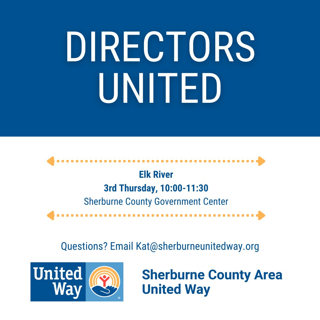 Directors United is this Thursday, May 18 at 10:00am, in the Birch Room at the Sherburne County Government Center. Our training topic this month is Canva, so bring your laptop and come learn some tips and tricks, along with time for networking and sharing with other leaders.