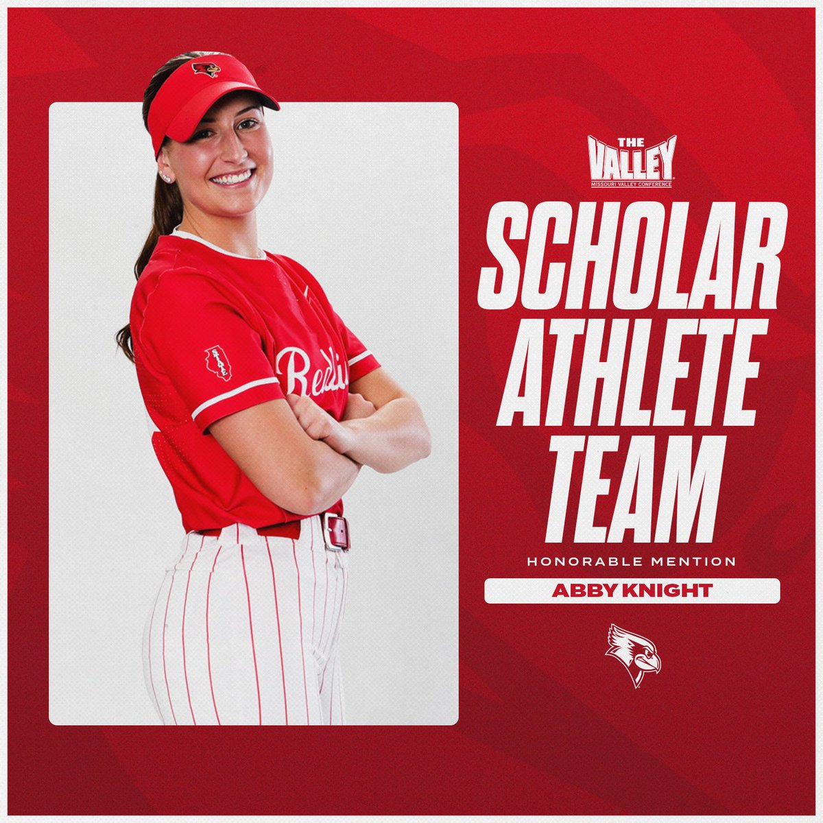 RedbirdsSB's tweet photo. 𝗠𝗩𝗖 𝗦𝗰𝗵𝗼𝗹𝗮𝗿-𝗔𝘁𝗵𝗹𝗲𝘁𝗲 𝗛𝗼𝗻𝗼𝗿𝗮𝗯𝗹𝗲 𝗠𝗲𝗻𝘁𝗶𝗼𝗻 🤩📚

Congrats to sophomore first baseman @abbyknightt47 on earning MVC Scholar-Athlete Honorable Mention! https://t.co/mN8UyoJTOh