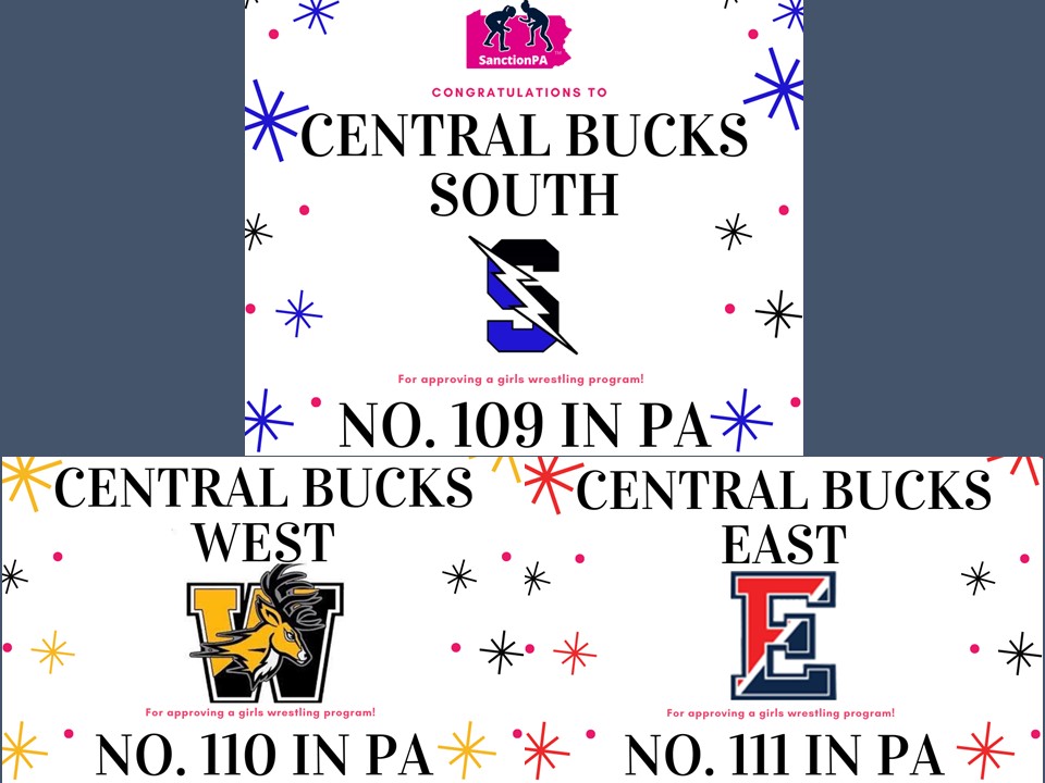 PA_GirlsWrestle's tweet image. Ahead of the historic PIAA vote tmw to approve girls wrestling @CBSDSchools has approved programs for their 3 high schools West, East and South!  All @SOLsports Continental League schools now have girls programs! #SanctionPA @ScottFMartin @RepAnnFlood @PA_wrestling @dmarkol