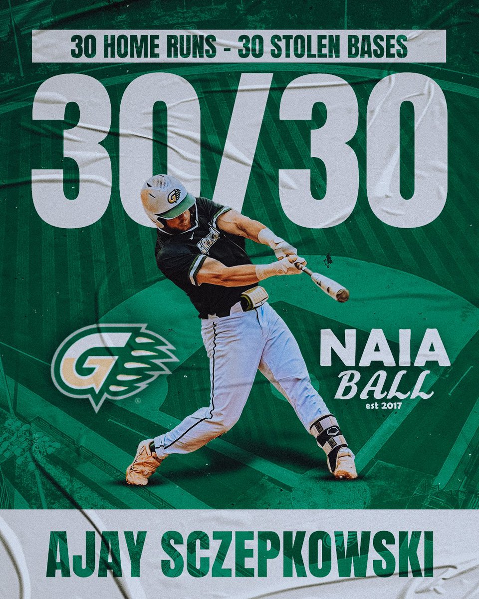 🚨🚨HISTORY 🚨🚨

Georgia Gwinnett’s Ajay Sczepkowski makes history and becomes the only player in league history to hit 30 HR &amp; steal 30 bases! <a href="/GGC_Baseball/">GGC Baseball</a> <a href="/GGCAthletics/">GGC Athletics</a> #NAIABall