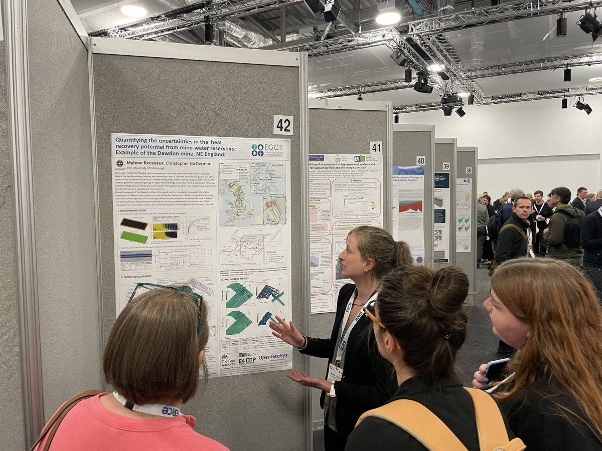 ReceveurMylene's tweet photo. Talking about mine-water heat modelling to a very attentive audience at EGC1 today! #EGC23 https://t.co/2qfHBz47nv