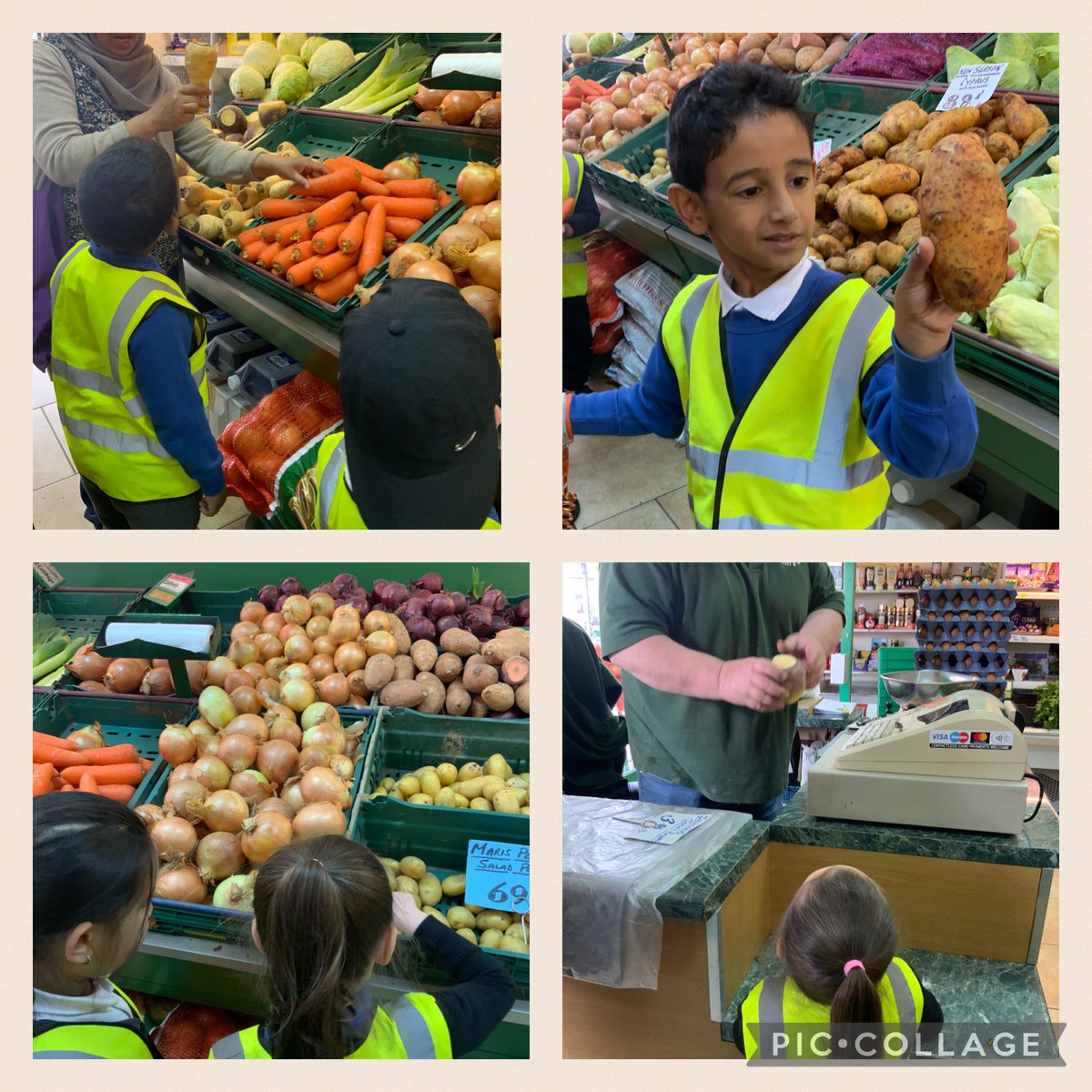 nppschool's tweet photo. Reception A have been busy shopping at the greengrocers! We read Oliver’s Vegetables, wrote shopping lists yesterday, and bought what we needed today ready to make a delicious vegetable soup later in the week 😋 #nppschliteracy #nppschnumeracy #nppschwellbeing #nppschtrips https://t.co/ILutxeQGKY