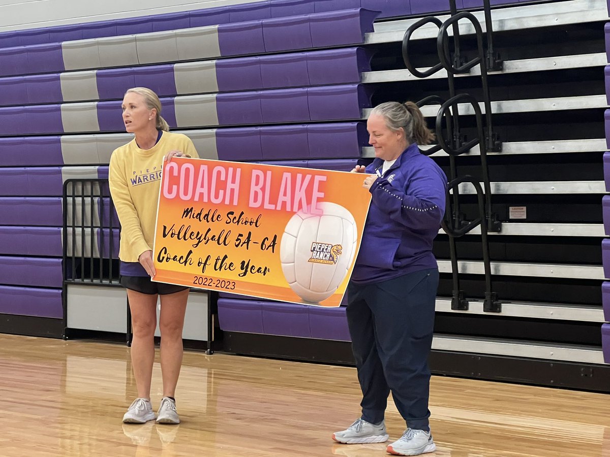 PRMS Girls Athletics (@girlsprms) on Twitter photo Congratulations to our very own Coach Blake! She is the <a href="/AustinTGCA/">TGCA</a> 5A/6A Middle School Volleyball Coach of the Year!! We are proud of you!!!
<a href="/Marshakh10/">Marsha Hammond</a> <a href="/BMar1842/">Brian Martinez</a> <a href="/PieperWarriorVB/">Pieper Warrior Volleyball</a> <a href="/DrChapmanCISD/">Dr. John E. Chapman III - Comal ISD Superintendent</a> Congratulations to our very own Coach Blake! She is the <a href="/AustinTGCA/">TGCA</a> 5A/6A Middle School Volleyball Coach of the Year!! We are proud of you!!!
<a href="/Marshakh10/">Marsha Hammond</a> <a href="/BMar1842/">Brian Martinez</a> <a href="/PieperWarriorVB/">Pieper Warrior Volleyball</a> <a href="/DrChapmanCISD/">Dr. John E. Chapman III - Comal ISD Superintendent</a>