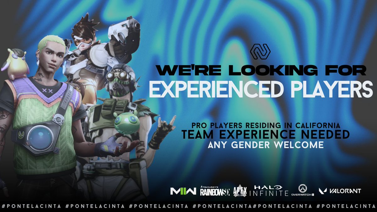 CintaNegraGC's tweet photo. WE'RE LOOKING FOR YOU ‼

We are currently looking for experienced players in competitive FPS based in California that would like to be a part of CintaNegra's rosters for the following games:

🔹 COD: Modern Warfare II
🔹 Rainbow Six
🔹 Apex Legends
🔹 Halo Infinite
🔹 Overwatch 2
🔹 VALORANT

If you're interested send us a DM 📩