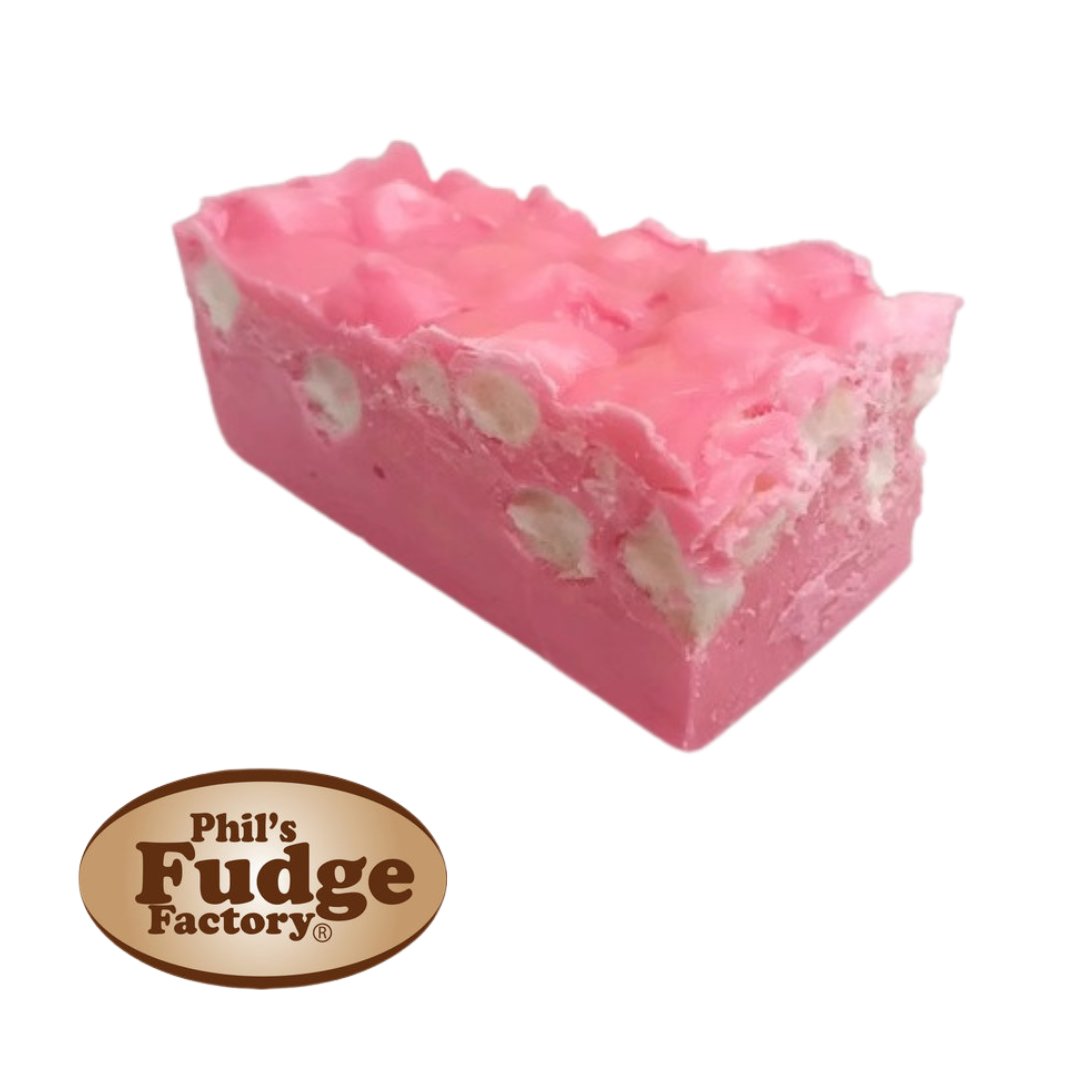 Try our Bubblegum fudge! It’s a pink &amp;fluffy delight with marshmallows in every bite. It tastes and has a mouthfeel just like bubblegum. Don't miss out on this seasonal flavour, order now and enjoy #philsfudge award-winning handmade fudge before we put it back in the fudge vault!