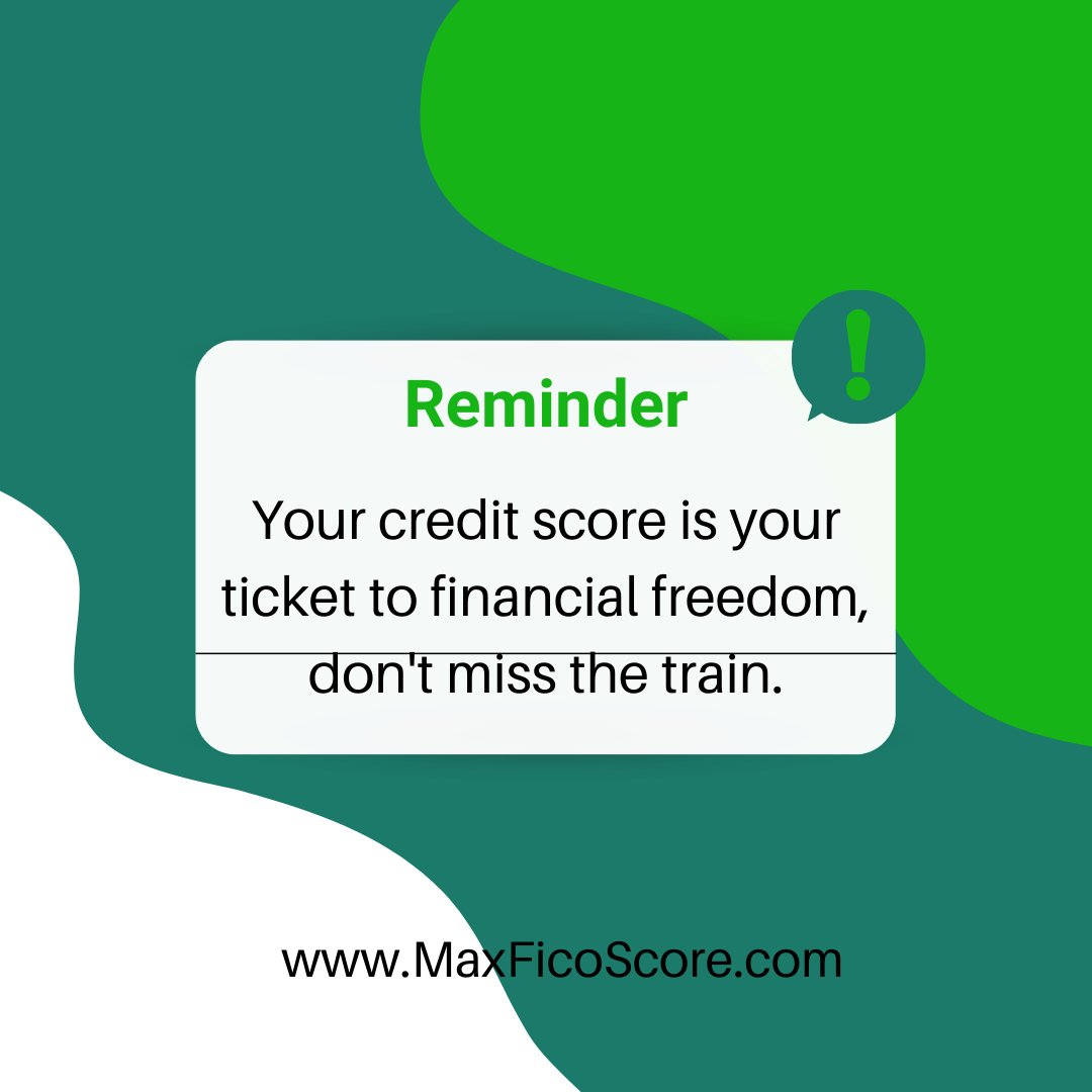 If you want to make sure you are able to make the train... contact Max Fico Score today! Click the link in our bio
#goodcredit, #perfectcredit, #creditimprovement, #buildyourcredit, #debitfree #worryfree #goodlife #improveyourcredit #financialfreedom #850creditscore #850score