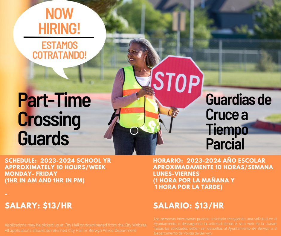 NOW Hiring Crossing Guards!