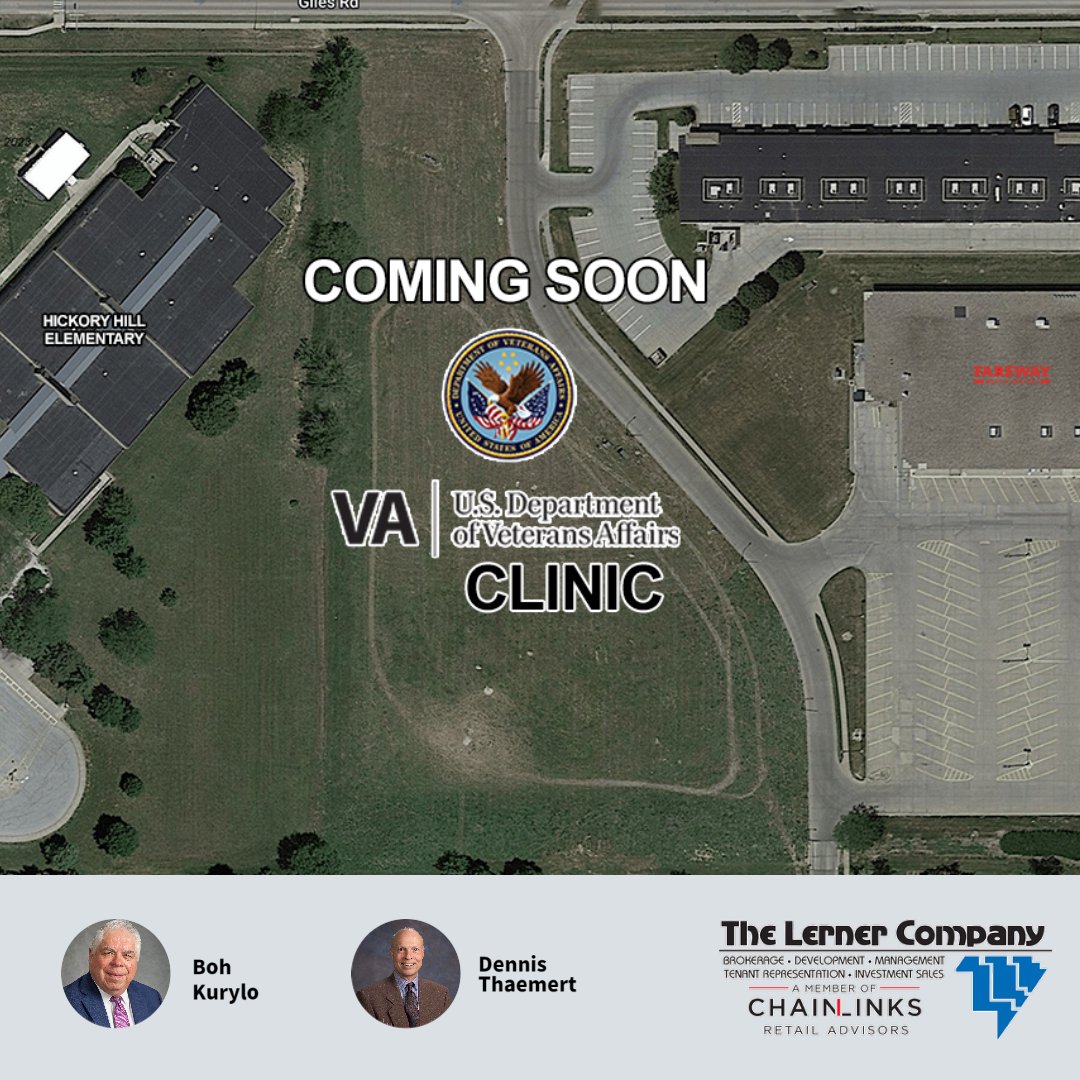 We are excited to announce that a new VA Clinic is being built at 74th and Giles Rd in Papillion. This state-of-the-art facility will provide top-notch medical care. Congrats to Dennis Thaemert and Boh Kurylo for representing The Lerner Company, as the owners of the land.