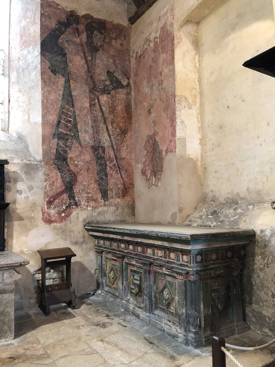 15th century St George wallpainting at St Leonard’s Chapel, Farleigh Hungerford Castle, Somerset: