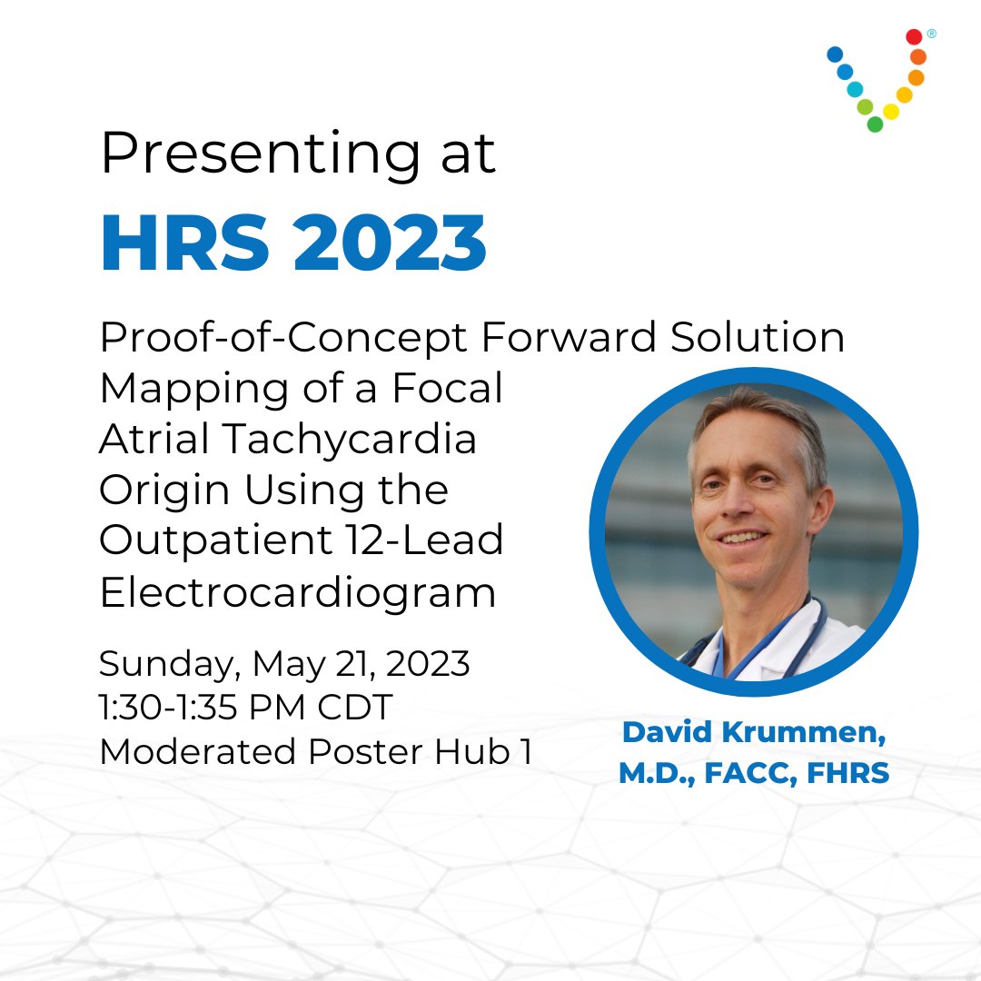 Find us this weekend at #HRS2023! Drs. <a href="/GordonHo_EP/">Gordon Ho</a> and <a href="/DrKrummenEP/">David Krummen</a> will present key vMap® data demonstrating its ability to map focal #AtrialTachycardia and unstable ventricular tachycardia.

#EPeeps #EPlab #cardiology