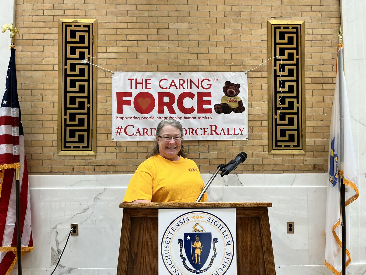 #CaringForceRally at the State House was amazing today!  The direct support professionals who help others ask for a living wage and student loan repayment assistance so they can stay in the jobs they love, serving the people they love.