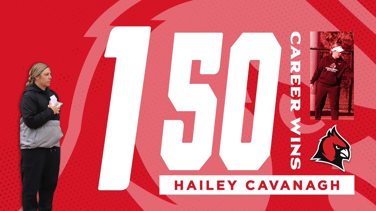 CUAACardinals's tweet photo. 🥎WINS MILESTONE🥎

Congratulations to @CUAA_Softball head coach Hailey Cavanagh on reaching her 150th career win with Concordia today following the team's 8-0 victory over Arlington Baptist!! 🤩👏

#GoCards https://t.co/dVi52E4H4U