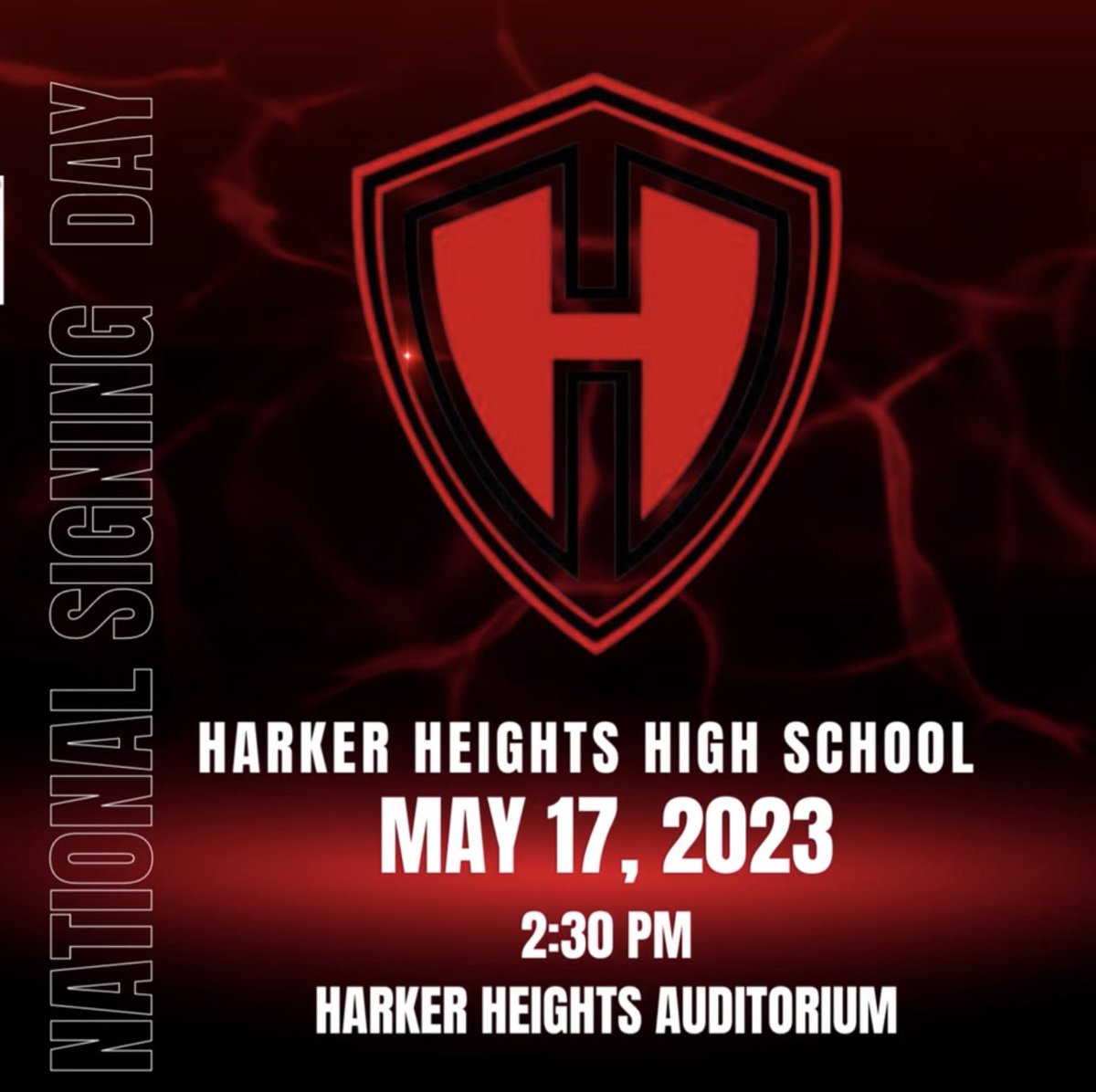 🤩Signing Day🤩 

Come celebrate with our athletes!! 
May 17th at 2:30- HHHS Auditorium 
So proud of y’all! 🛡️
<a href="/KilleenISD_/">KISD Sports</a> @AthleticsKISD