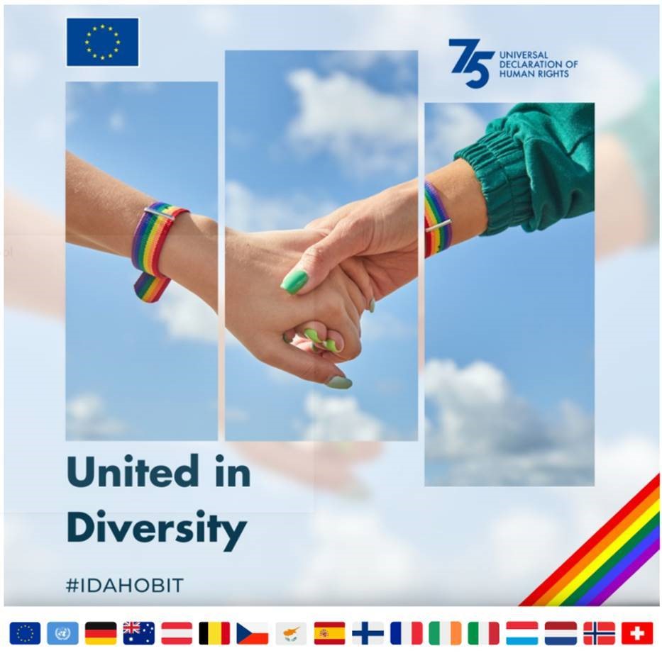 IrlSaoPaulo's tweet photo. 🏳️‍🌈🏳️‍⚧️No Dia Internacional contra a LGBTIfobia, reiteramos nossa determinação em atuar juntos na promoção de um mundo comprometido e respeitoso da Diversidade. 

Sempre Juntos – Unidos na Diversidade #EU4LGBT

#idahot2023 #IDAHOTBIT2023 #LGBTQI+ #DireitosHumanos https://t.co/3BQw5sjzH5