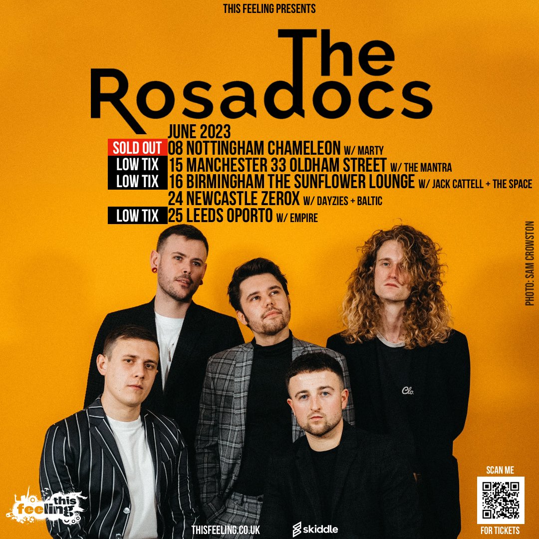 TheBandMarty's tweet photo. We’re super excited to announce that we will be supporting the amazing @TherosadocsUK this JUNE 🧡🖤 https://t.co/XtMpw94Xdc