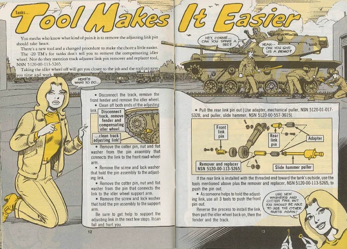 陸軍省発行のPSマガジン(The Preventive Maintenance Monthly)でも色々やってますね。金髪がコニーさん、アフロがボニーさん(^^)