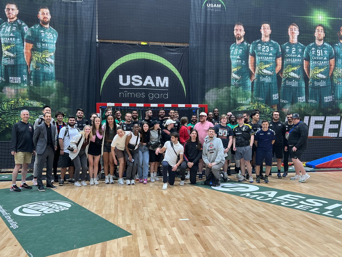 Nicole_Kraft's tweet image. Day 5 for European Model of Sport—best one yet! Met with @USAMNIMESGARD and legend Michael Guigou, visited @pontdugard and @ArenesdeNimes, meander around Nimes and authentic French dinner. Love this town—and these #buckeyesabroad students!