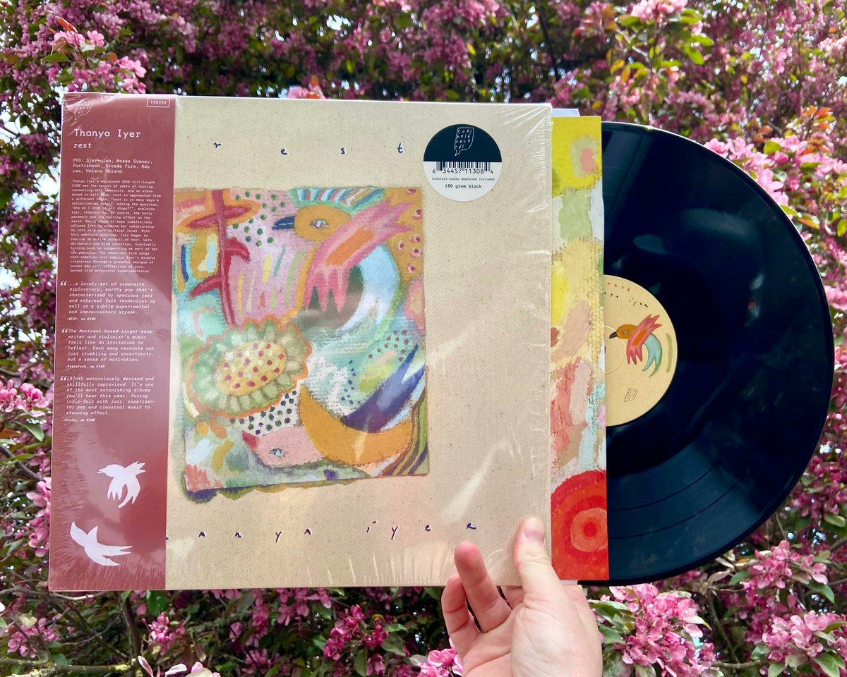 vinyl for @ThanyaIyerMusic's magical and healing 'rest' EP are here 😌 on 3 variants: pink pause, sleepy sage, & 180g black 💤 tpshlf.co/3uXWgV9 FFO: Stereolab, Helena Deland, Arcade Fire, Ada Lea, Julie Doiron, expansive pop with inflections of exploratory folk