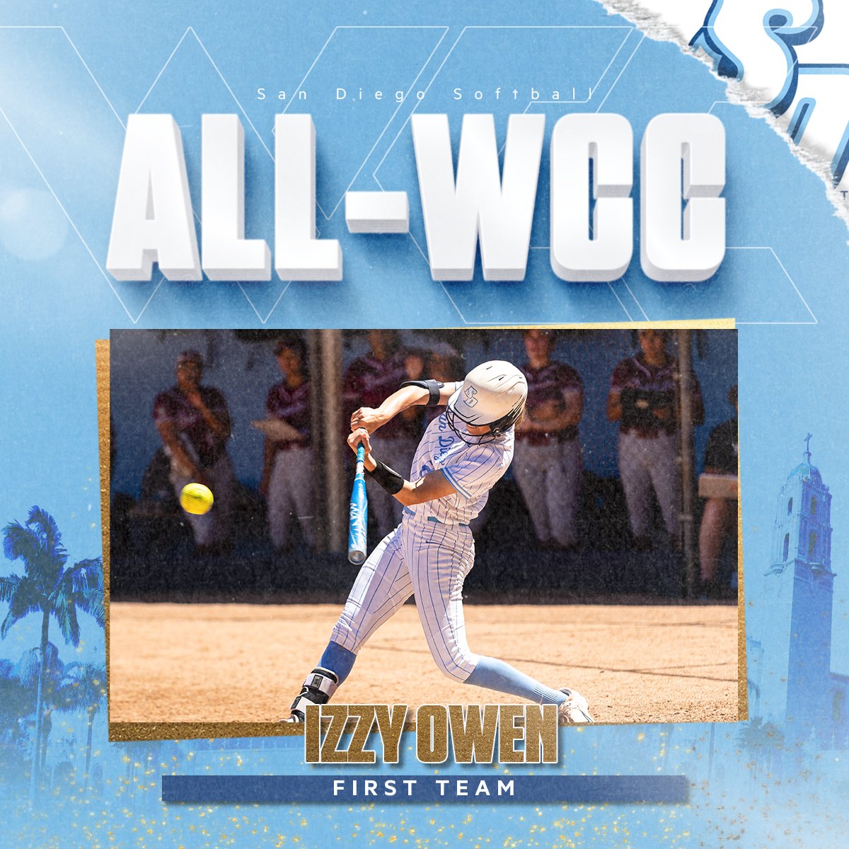 One of the best hitters in the WCC 💪

Izzy Owen leads five Toreros named to an All-WCC Team with her placement on the First Team! 👏

📰: bit.ly/41HlK6A

#GoToreros #TimeToRise