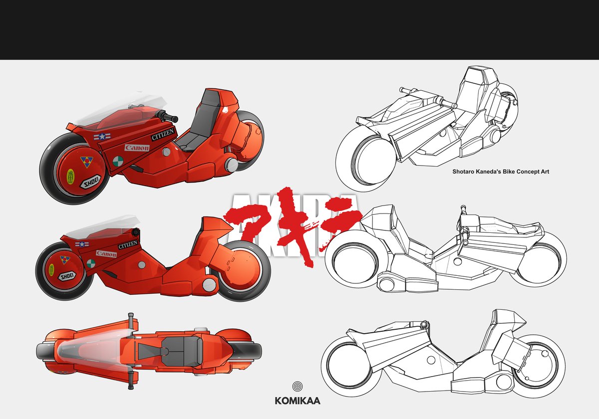 AKIRA Shotaro Kaneda's Bike 3D Concept Art.