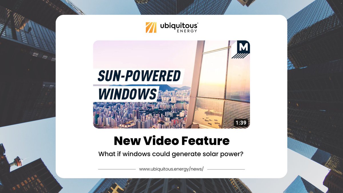 We want to give a big thank you to @mashable for featuring us on #YouTube! See this feature and more: hubs.li/Q01Q5W3t0 #TechnologyNews #GreenTech #UbiquitousEnergy #TransparentSolar #SolarPower #EnergyEfficiency #TechnologyForGood