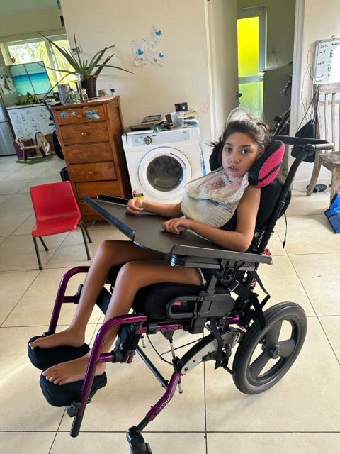 MedifabLives's tweet photo. Meet 8-year-old Breanaa, a wonderful little girl with Cerebral Palsy, from Rarotonga. Cerebral Palsy creates some challenges that affect Breanaa’s body movements, balance &amp; posture, but with the help of specialised equipment and devices, Breanaa can enjoy a comfortable life. https://t.co/XSZlDNDDQL