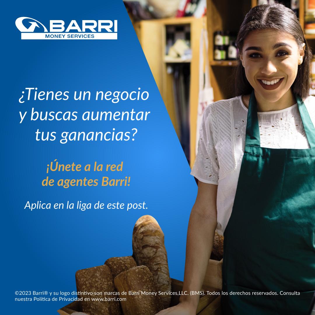 ¿Tienes un negocio y buscas aumentar tus ganancias? Únete a la red de #AgentesBarri y ofrece envíos de dinero, el modelo de negocio que no requiere inversión de tu parte porque nosotros ponemos todo. Aplica aquí bit.ly/BRRAgent

#juntoscrecemos #envíosdedinero #negocios