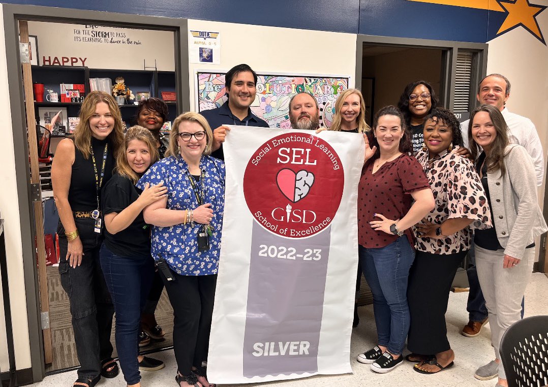gisdcounseling's tweet photo. SEL celebrations this week as we handed out bronze,  silver, and gold  banners to countless amazing campuses! Here’s just a few… https://t.co/XWzJdfaXaC