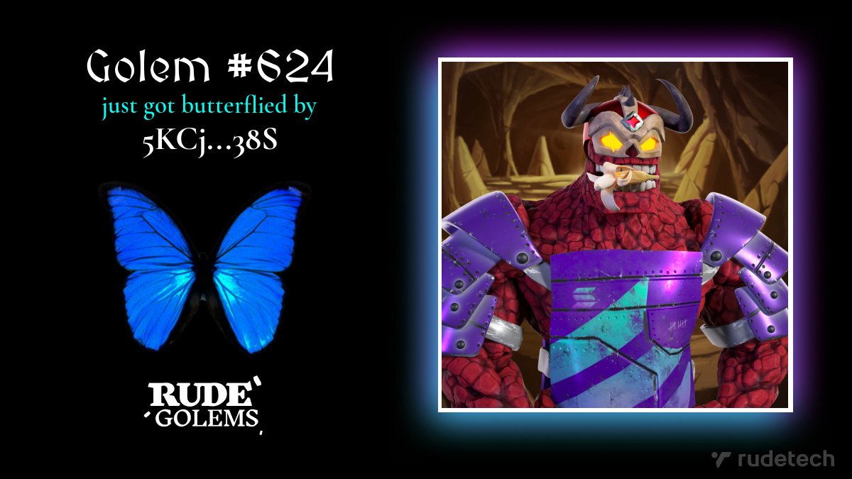 RudeRework's tweet image. A Rude Golem just changed it's appearance! 🦋😱 #RudeRework #RudeGolems