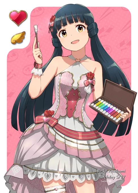 水彩絵の具のセットを貰った麗花さん #北上麗花生誕祭2023 #北上麗花誕生祭2023