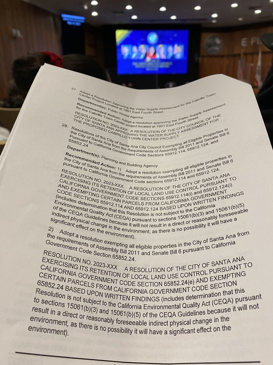 Tonight we are in Santa Ana where the city council is considering a resolution to exempt every eligible parcel in the city from #SB6 and #AB2011. What’s unclear is, Why?!? This flies in the face of past policy; @CityofSantaAna has been a leader in making room for new housing.