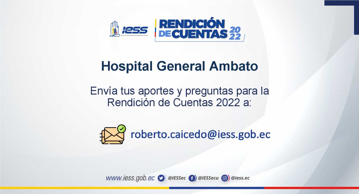 Tungurahua_IESS's tweet photo. #RendiciondeCuentas2022IESS | Durante el 2022 el Hospital General Ambato, logró grandes avances y resultados.

✅ Mira el informe completo en: ⤵️ https://t.co/3CIMRwixHQ

✅Contáctate con nosotros al siguiente correo y déjanos tus comentarios y sugerencias ⤵️ https://t.co/ETmtv650NT
