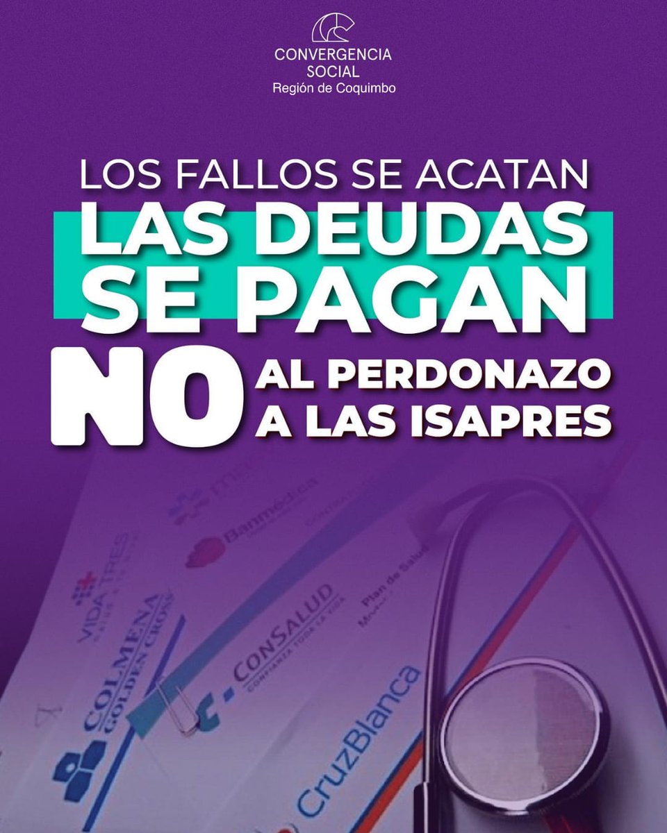 FrenteAmplioIV's tweet photo. 📻 Isapres ¿otra vez privatizar las ganancias y socializar las pérdidas?

💰Que paguen lo que deben, que cumplan el fallo de la Corte Suprema.

No al perdonazo a las isapres. https://t.co/yWUqx9yDum