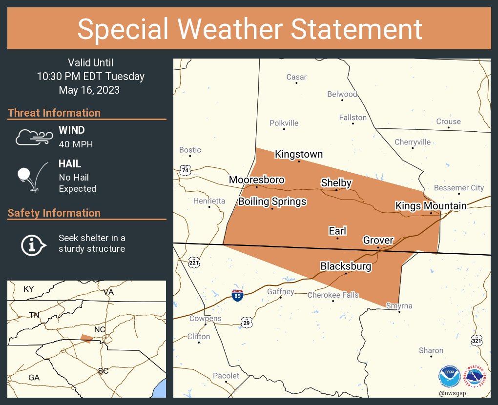 NWS GSP on Twitter "A special weather statement has been issued for