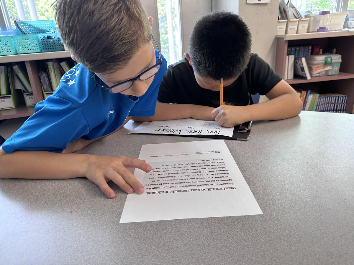 NIS_Grade3's tweet photo. See, Think, Wonder - Tuning in to our new unit looking at writing with different literary devices, such as repetition, metaphors, similes, onomatopoeia, and alliteration. We observed the different writing elements and wrote down what they noticed and wondered. #welovetowrite https://t.co/D0hrWjWe2F