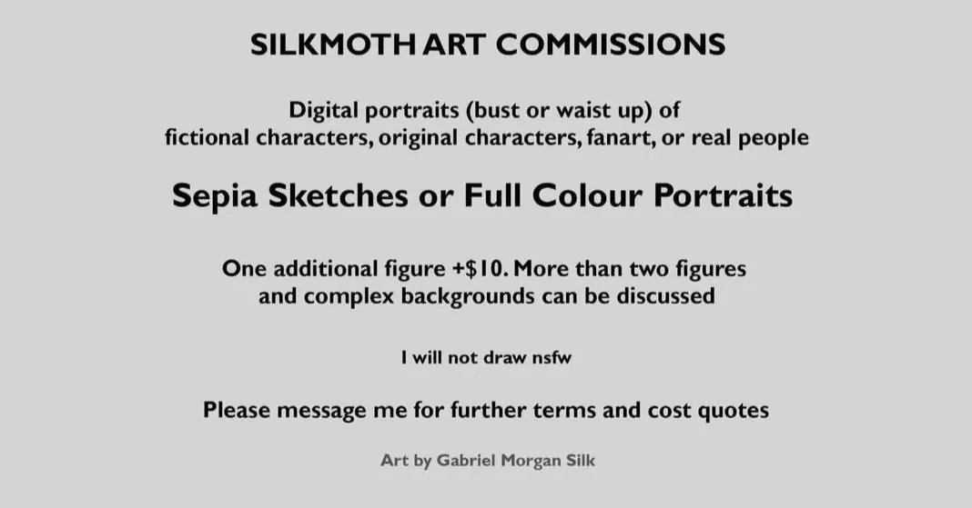 Reminder I'm offering commissions! Enquiries welcome, please message me for more information! 
If you can't/don't want to commission me right now reshares are very much appreciated 😊 

#artistcommissions #artistsontwitter #digitalart #digitaldrawing #fanart