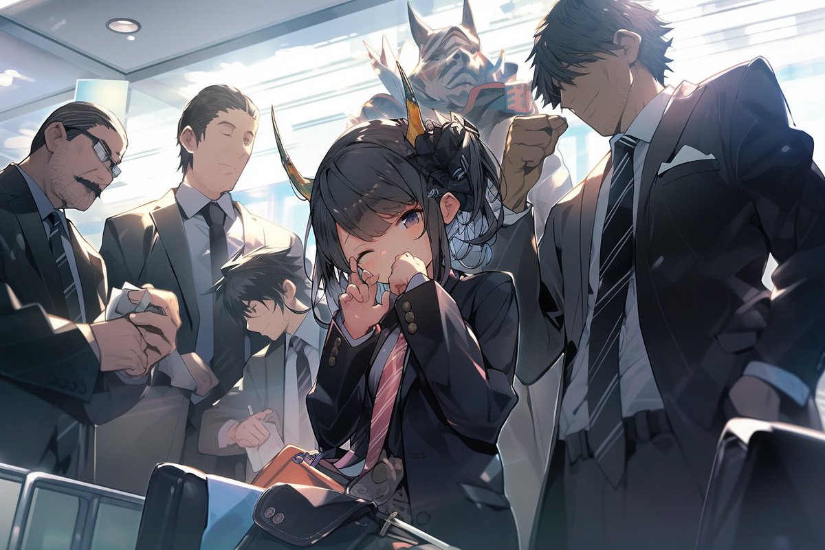 「うちのAIに異世界転生を出力させたら だんだん会社丸ごと異世界転生しちゃった物語」|ベカサク@背景屋のイラスト