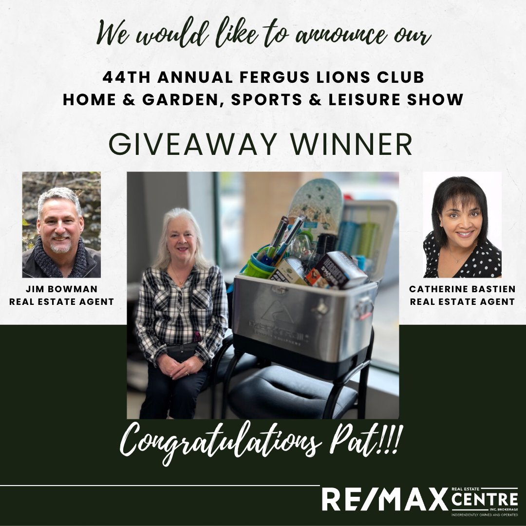 Jim and I would like to announce the winner of our 'Awesome Cooler full of Awesomeness'... (drum roll)...
CONGRATULATIONS PAT!!!

Thank you to everyone who stopped by the booth! 

#remax #Giveaway #WINNER