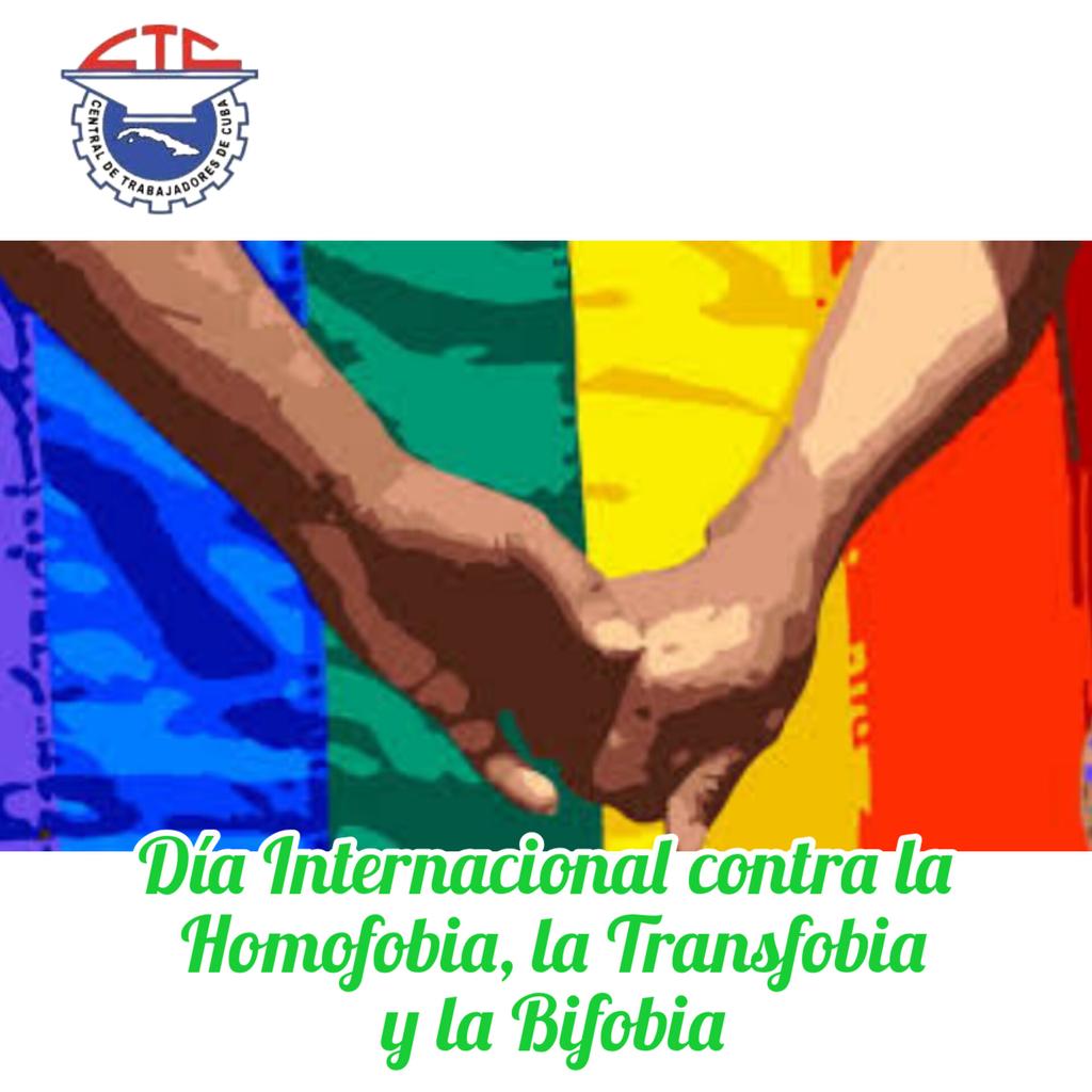El Día Internacional contra la Homofobia, Transfobia y Bifobia se celebra el 17 /5 para conmemorar la eliminación de la homosexualidad de la lista de enfermedades mentales por parte de la A G O M S , la que tuvo lugar el 17 de mayo de 1990.
#PorTodasLasFamilias
#CubaEsAmor