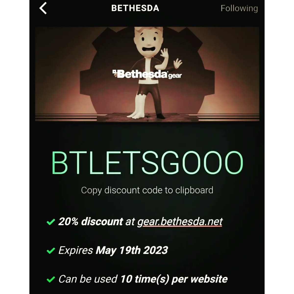PurpleTorchGaming (@purple_torch) on Twitter photo Where my DOOM fans at 🤘
You can use my code BTLETSGOOO at checkout to get 20% off your entire <a href="/BethesdaGear/">Official Bethesda Gear</a> purchase at gear.bethesda.net 🎮 Where my DOOM fans at 🤘
You can use my code BTLETSGOOO at checkout to get 20% off your entire <a href="/BethesdaGear/">Official Bethesda Gear</a> purchase at gear.bethesda.net 🎮