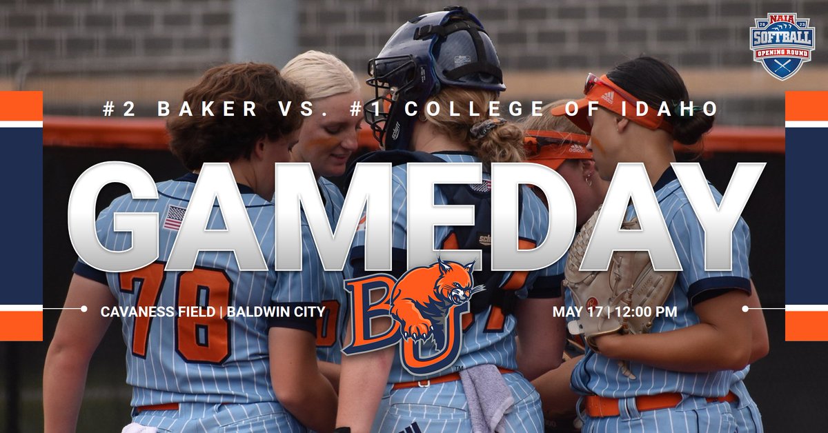 SB: CHAMPIONSHIP GAME DAY!
#2 Baker will face off against #1 College of Idaho in the championship game of the NAIA Opening Round, today at 12 p.m. in Baldwin City!

Watch: bit.ly/3mBcSfm
Live Stats: bit.ly/3MaFKJg