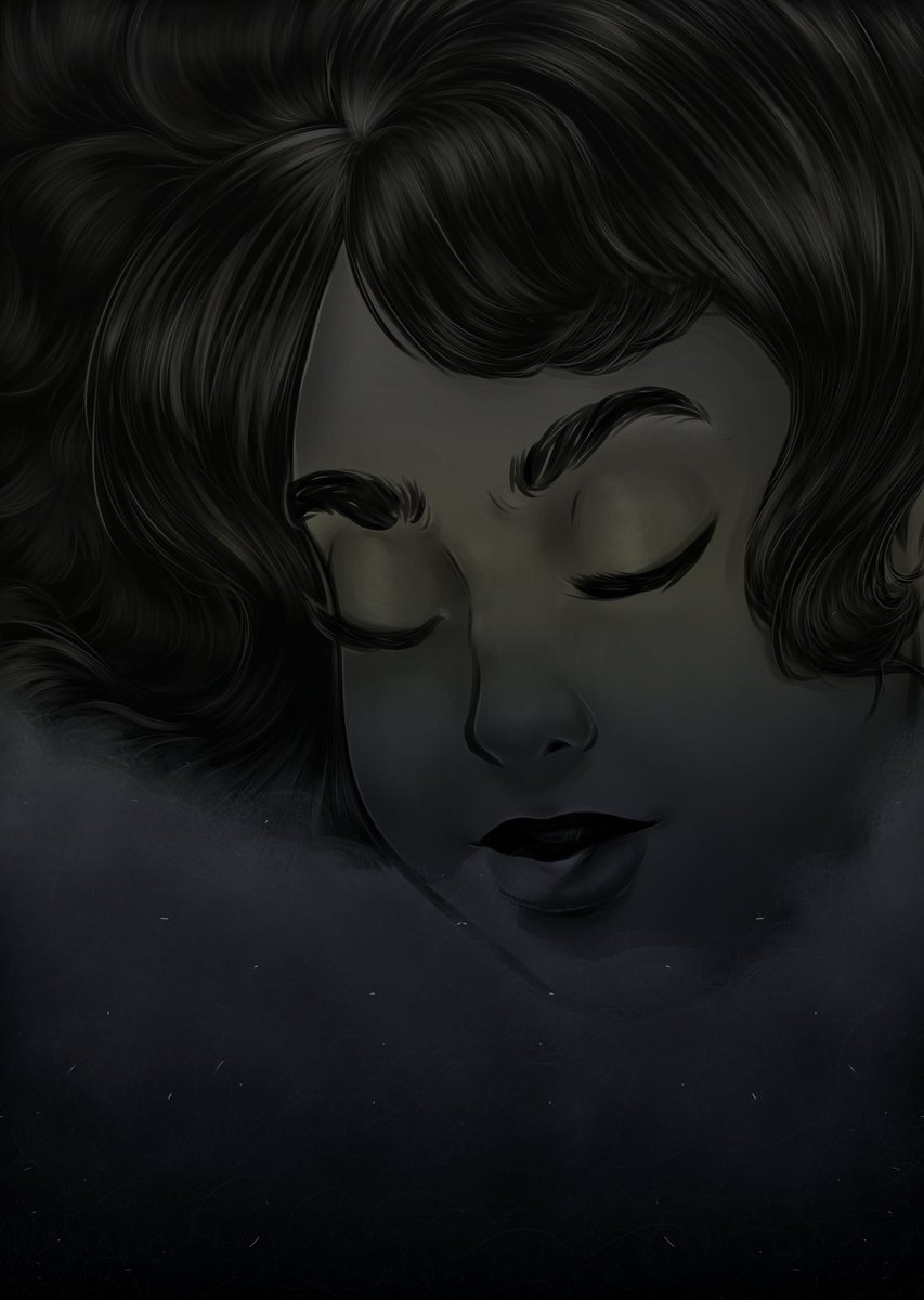 Well, it's been days, but today I finally finished it🥲🖤
I called it "Exhale from the inside"

 The sketch came to me in a moment when I wasn't feeling quite well, but I left it as a sketch until a few days when I got the tablet and thought about giving it a second chance 🖤